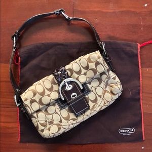 Coach Bag - Brown with Leather Buckle & Strap